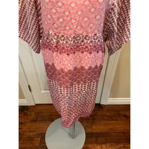 Prana Pink Patterned Shift Dress W/Short Sleeves, Size Small - Picture 3 of 8